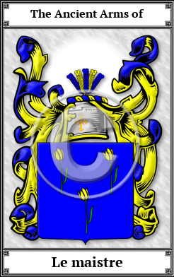 Le maistre Family Crest Download (JPG)  Book Plated - 150 DPI